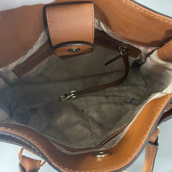 Michael Kors Hamilton Camel Brown Leather Shoulder Bag w/ A Long Wallet - Picture 8 of 15